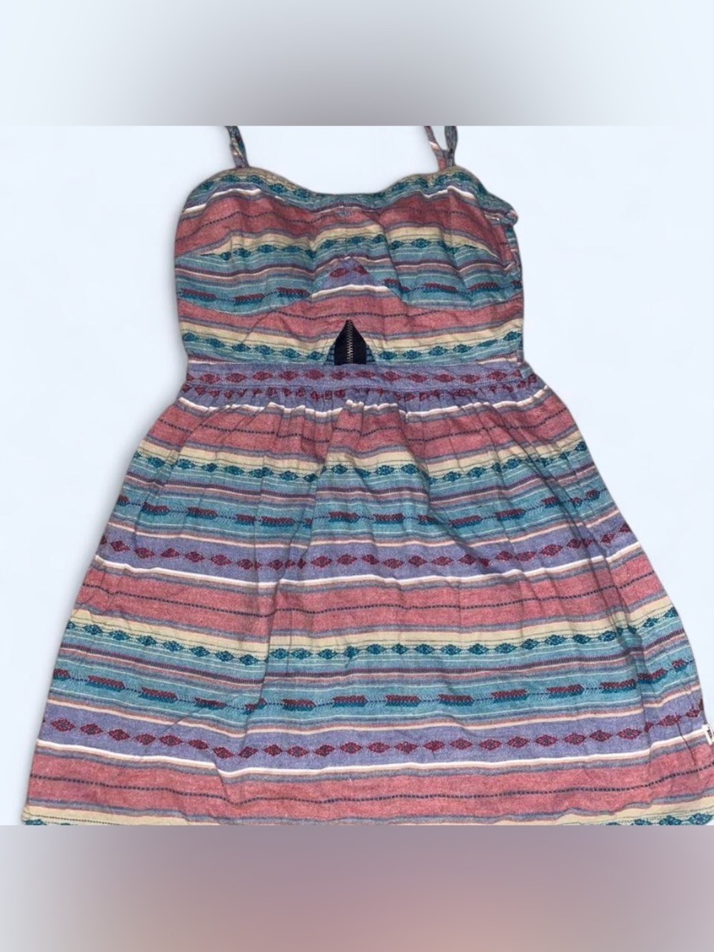 Vans Girls Striped Sundress in Pastel Coral, Teal & Lavender